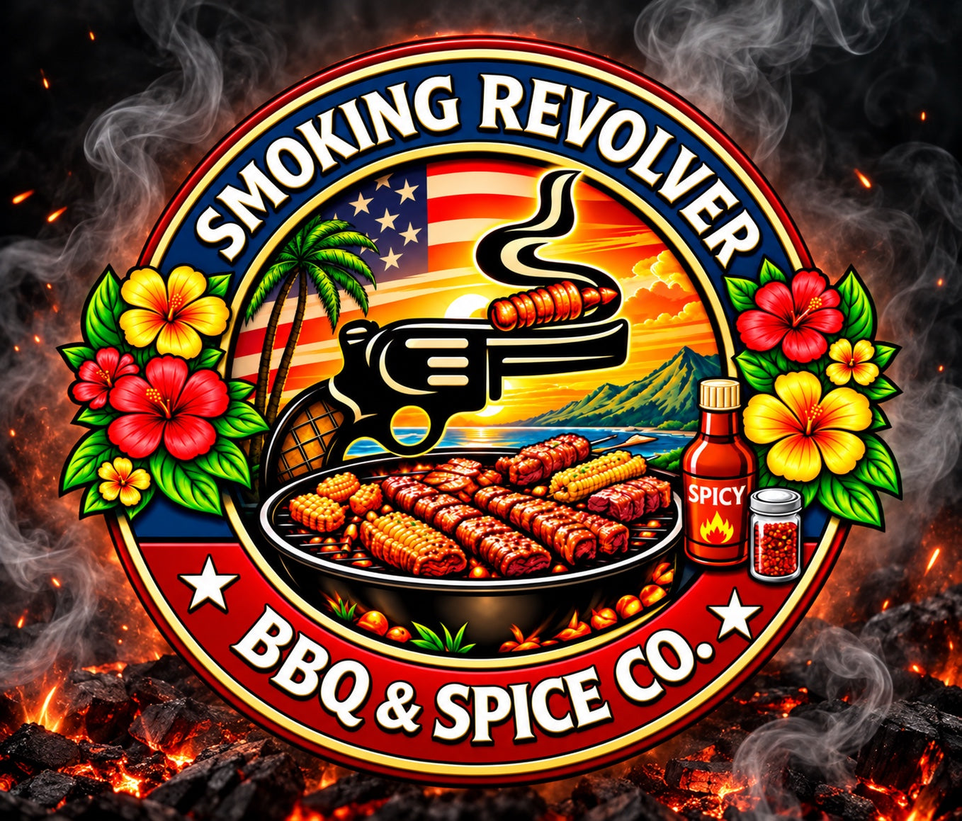 Smoking Revolver BBQ & Spice Co. logo