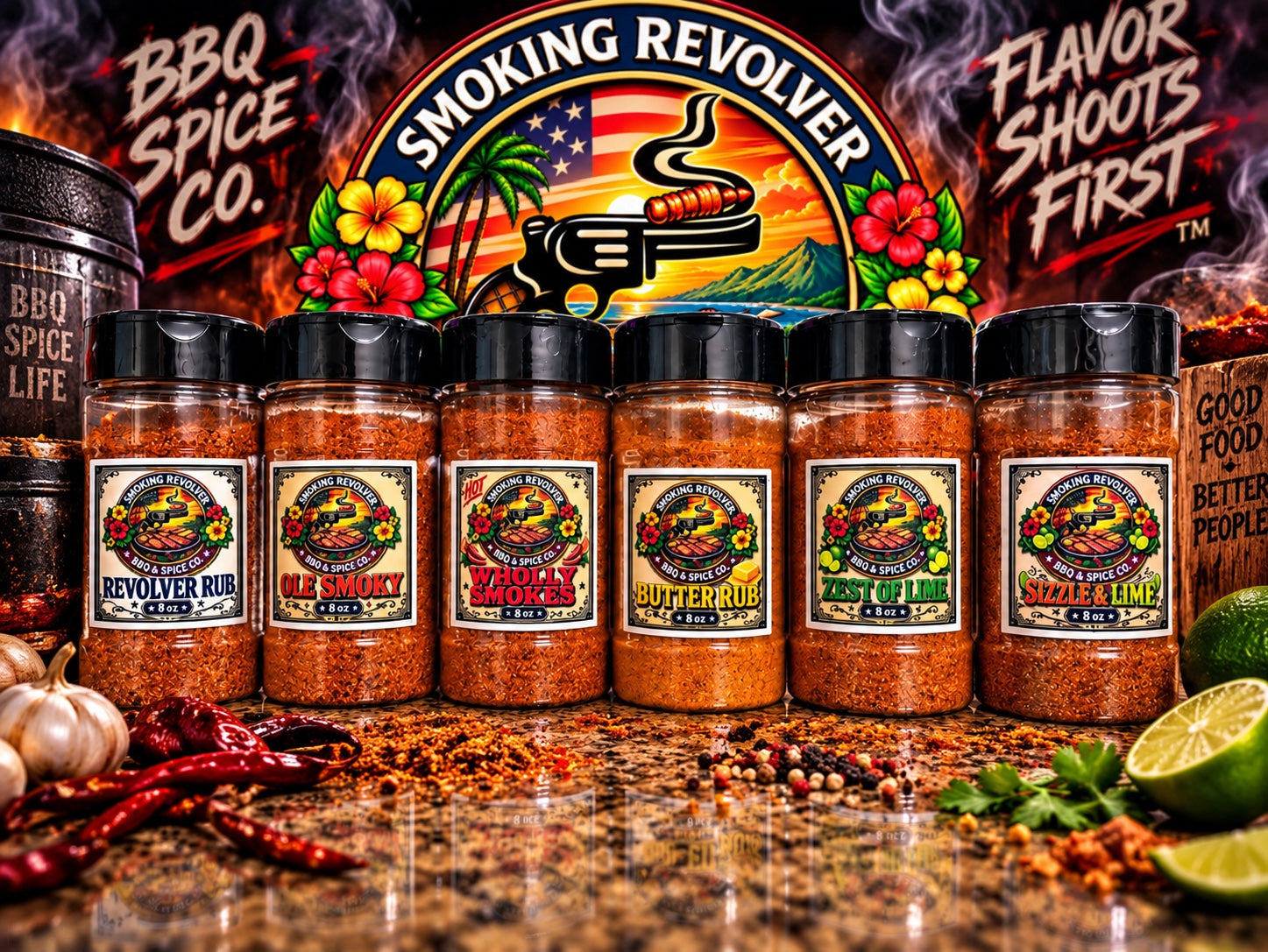 Smoking Revolver seasoning lineup